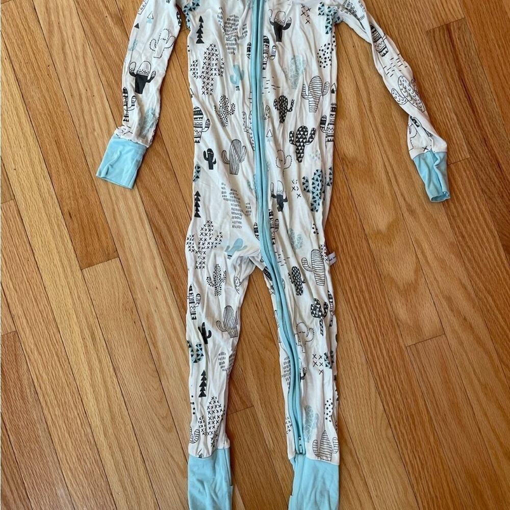 Little Sleepies Blue Cactus Print
